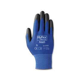 Ansell 112074 HyFlex 11-618 Lightweight Precision Glove, 0.33" Height, 8.5" Length, 5" Wide, Size 7, Blue (Pack of 12)