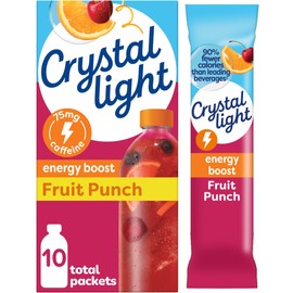 Crystal Light Crystal Light Energy Boost Fruit Punch Drink Mix, 10 ct On-the-Go Packets