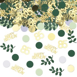 GoldRock Confetti 85th Birthday Decoration Green Gold, Pack of 200 Table Decoration Birthday 85 Years, Confetti Decoration 85th Birthday Decoration, 85th Birthday Man Woman, Confetti Birthday Man