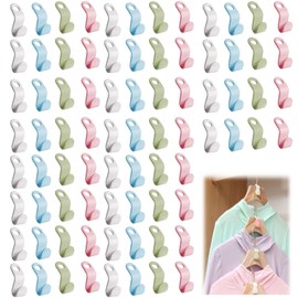 80 Pcs Hangers Space Savers, Multi-Layer Hanger Hooks Clothes Hanger Connector Hooks, Space Makers for Hangers Coat Hanger Hooks, Shirt Hangers Space Saving (4 Colours)