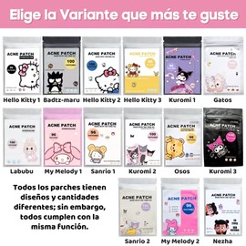 192 Parches para Acné y Espinillas con Diseños Encantadores – Eliminan Granos sin Dejar Marcas, Adhesivos Suaves y Discretos, Hidrocoloide No Irritante, Utilizables de Día y Noche para Todo Tipo de Piel (Kuromi 3)