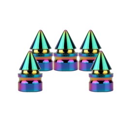 Senzeal 5X Impale Spike Style Polished Aluminium Alloy Tire Valve Caps Dust Cover Colorful