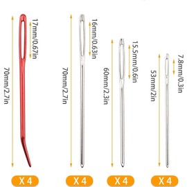 16pcs yarn darning needle set, large eye blunt needles, stainless steel crochet hooks, wool needles, for Knitting Crochet, Crochet DIY Crafts