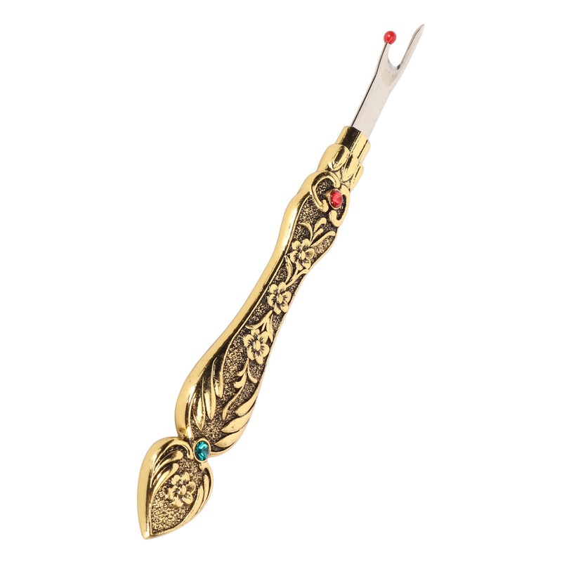 Retro Sewing Seam Rippers Professional Alloy Flower Engraved Craft Thread