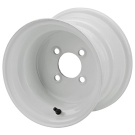 10" Steel White Golf Cart Wheel (Single Wheel Only)