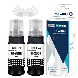 LCL Compatible Ink Bottle Replacement for Canon GI23 GI-23 GY GI-23GY for Canon PIXMA G520 G620 Printer (2-Pack Gray)