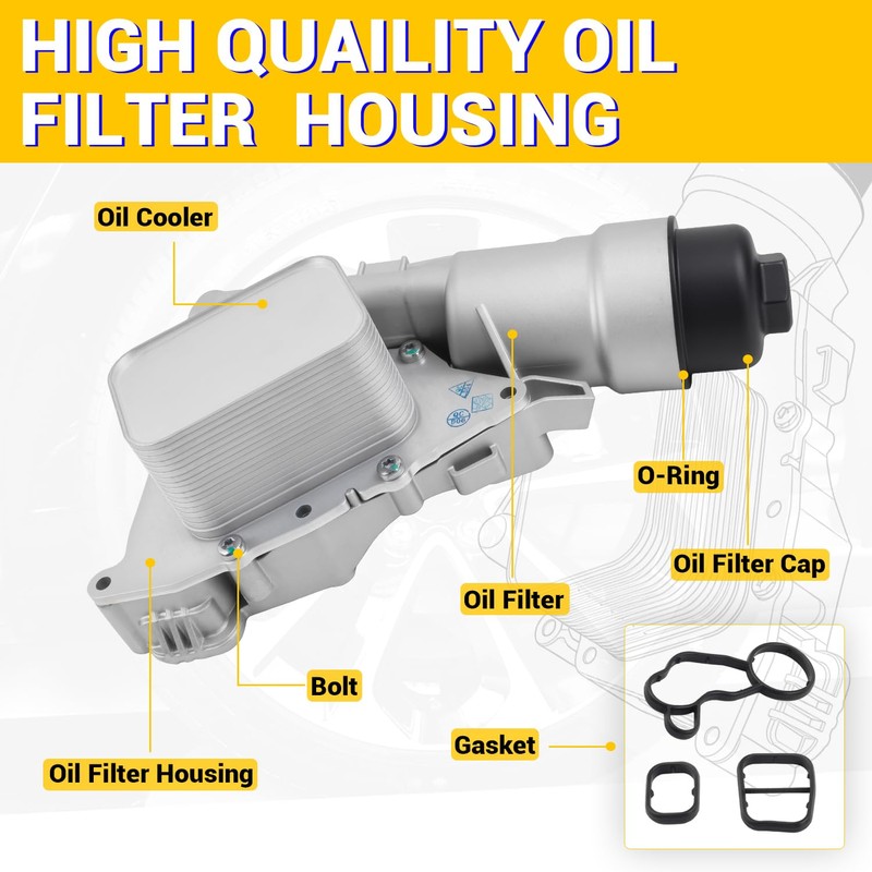 11428585235 Aluminum Engine Oil Cooler Filter Housing Assembly Compatible with