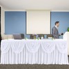 gogoparti White Tutu Table Skirts for Rectangle Tables 9ft Draped