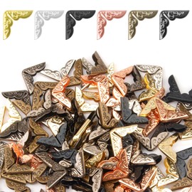 120PCS Metal Book Corner Protectors, Vintage Metal Book Corner Protector for Photo Album, Notebook Cover Book Protector/Book Scrapbooking Corner Protector for Schoolbook