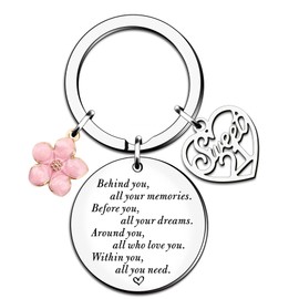 HULALA Inspirational Sweet 21st Keyring Keychain Key Rings Birthday Gifts For Her Daughter Granddaughter Sister Friend Behind You All Your Memories Before You All Your Dreams