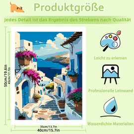 Landscape Paint by Numbers Adults, DIY Landscape Paint by Numbers Adult, Painting by Numbers Set for Gift and Home Decoration, 40 x 50 cm, Frameless