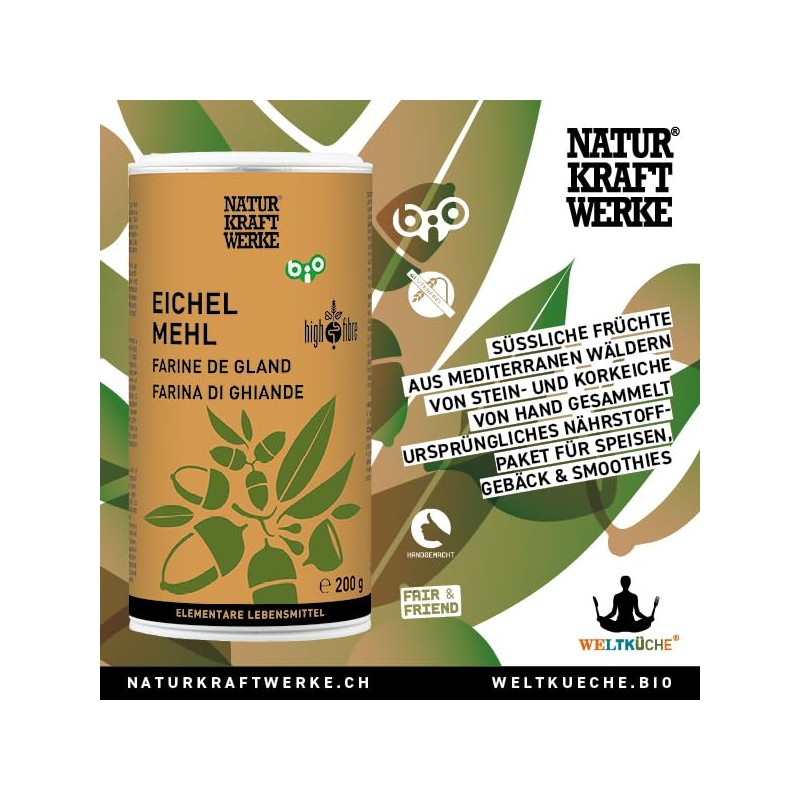 Organic Acorn Flour 200 g - Made from Stone &