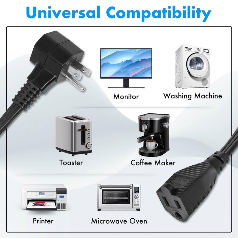 POWER STRIP LIBERATOR 5 Pack, 2-Outlet Short Extension Cord 1