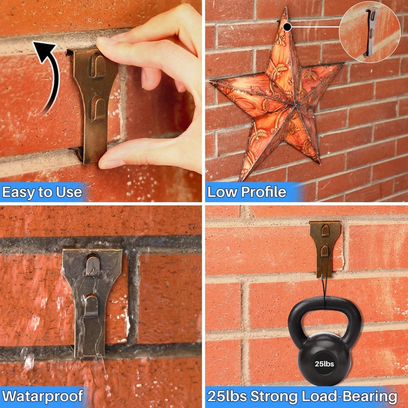 9 Pack Brick Wall Clips for Hanging Pictures Wall Spring