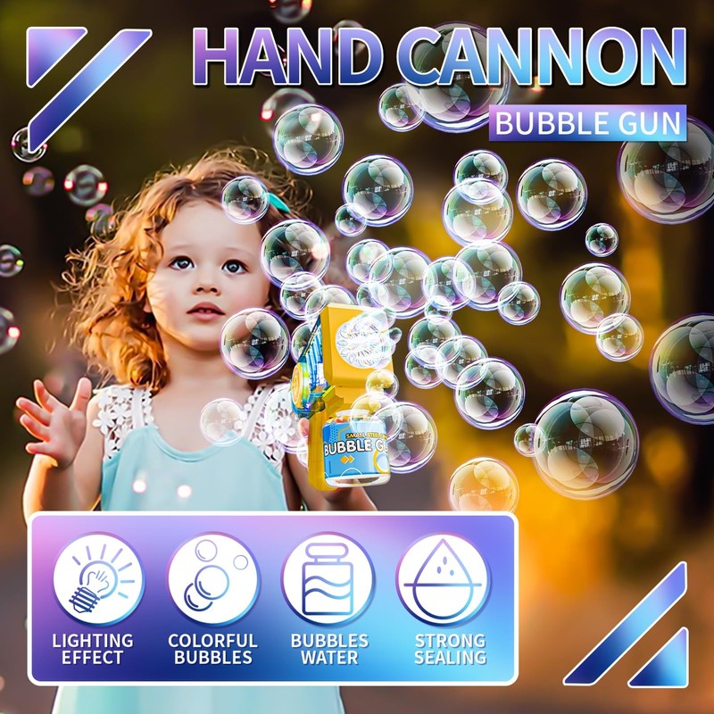 Bubble Gun for Kids, 2 Pack Automatic Bubble Machine for