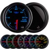 GlowShift Tinted 7 Color 30 PSI Fuel Pressure Gauge Kit - Includes Electronic Sensor - Black Dial - Smoked Lens - for Diesel Trucks - 2-1/16" 52mm
