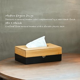 Bamboo Tissue Box Holder Rectangular, Black Tissue Box Holder Rectangle
