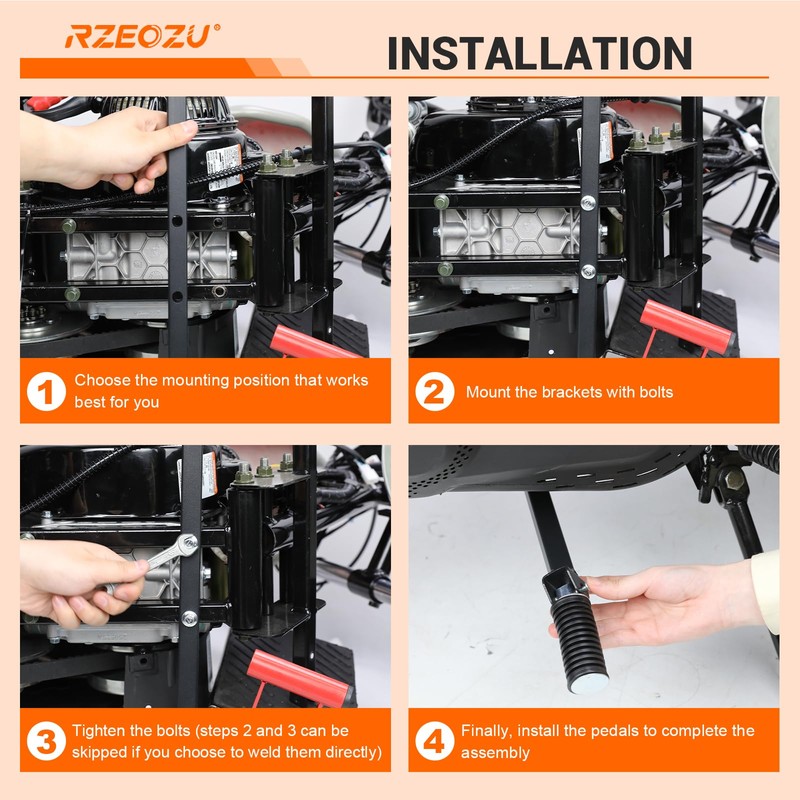 RZEOZU Mini Bike Foot Pegs Mount Bracket Repositioning for MB200