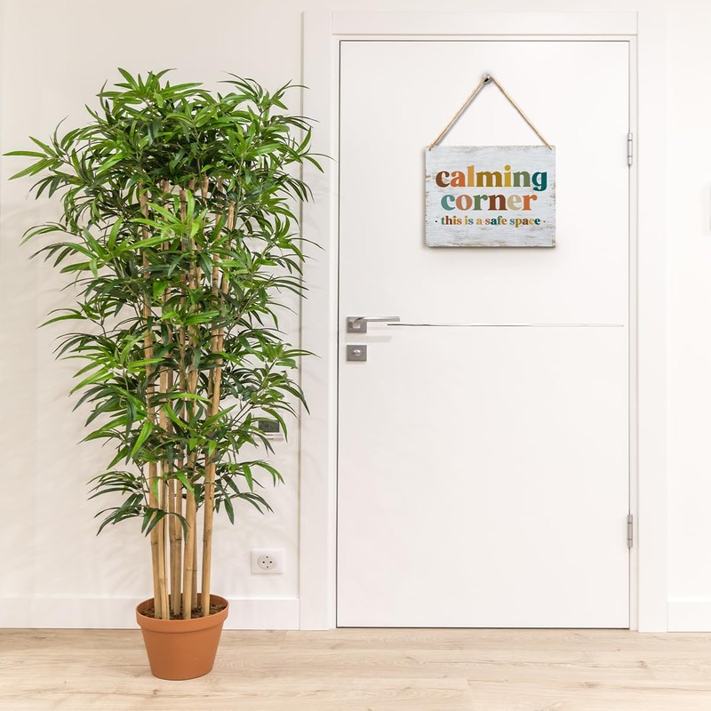 Calming Corner - Safe Space Hanging Wood Sign Plaque, Classroom