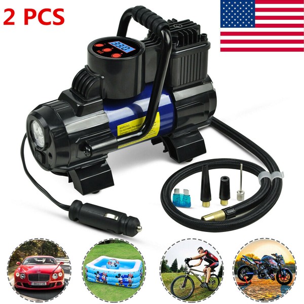 CERBIOR 2PCS Portable Air Compressor Pump For Car Mini Tire