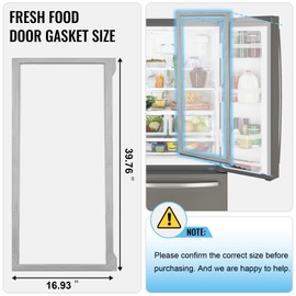 Upgraded W10830162 Fresh Food Door Gasket Compatible with Whirlpool, Maytag Kenmore Kitchen-Aid Refrigerator, W10179332 Refrigerator Door Seal Part Replaces W10179332N, W10199876, W10443225, W10571956