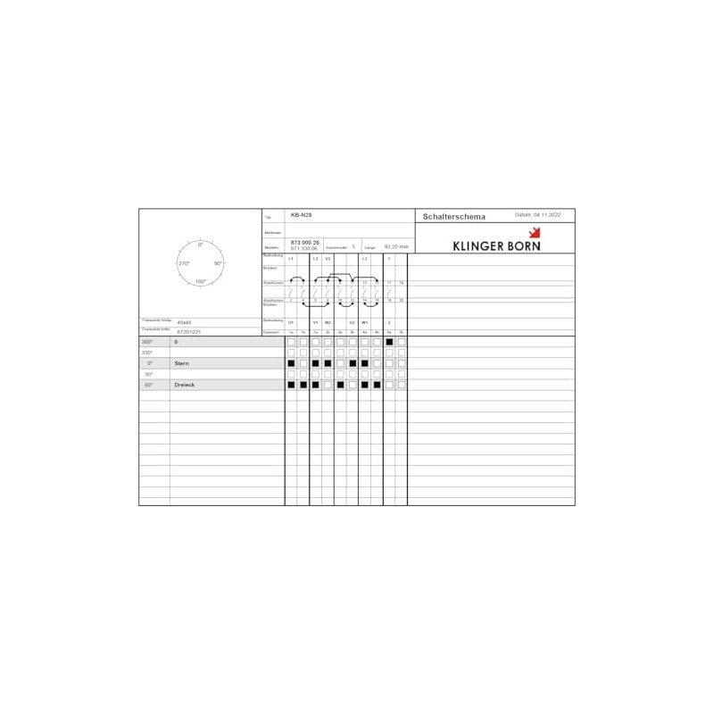 KlingerBorn KB-N25 | Star Triangle Switch | Cam Switch |