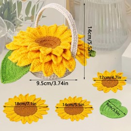 Crochet Set for Beginners, Plant Beginners Crochet Set, Crochet Hook Set Crochet for Beginners, Crochet for Beginners, with Instructions (English language not guaranteed), Potted Plant Coaster