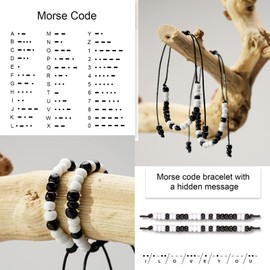 Desimtion Valentines Day Gifts for Husband, I Love You Morse Code Bracelet Birthday Gifts for Husband from Wife, I Love You Giftsfor Him, Father Day for Husband