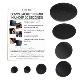 Self-Adhesive Waterproof Repair Patch Kit - 30-Second Fix for Down Jackets, Tents, Sleeping Bags, Backpacks, Outdoor and Camping Gear - Pre-Cut Nylon Ripstop Patches, Multiple Colors - Black