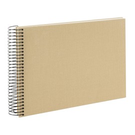 goldbuch Bella Vista 20 506 Spiral Album, Beige, Photo Book 24 x 17 x 2.8 cm, Photo Album 40 White Pages, Photo Book Cover Made of Linen, Photo Album for 40 Photos, Spiral Bound Photo Album