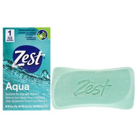Zest Deodorant Bar Soap - Aqua - Moisturizing Body Soap Bar for Men and Women - Gentle Paraben Free, Phthalate-Free Formula - With Vitamin E - 3.2 oz