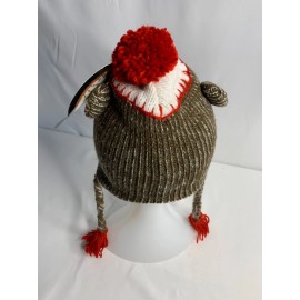 HaT The Original Sock Monkey Hat - Baby Infant Size - Fleece Lined NEW