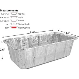 Handi-Foil 2 lb. Aluminum Foil Loaf Bread Pan - Heavy Duty Baking Tins Hfa # 316 (pack of 200)