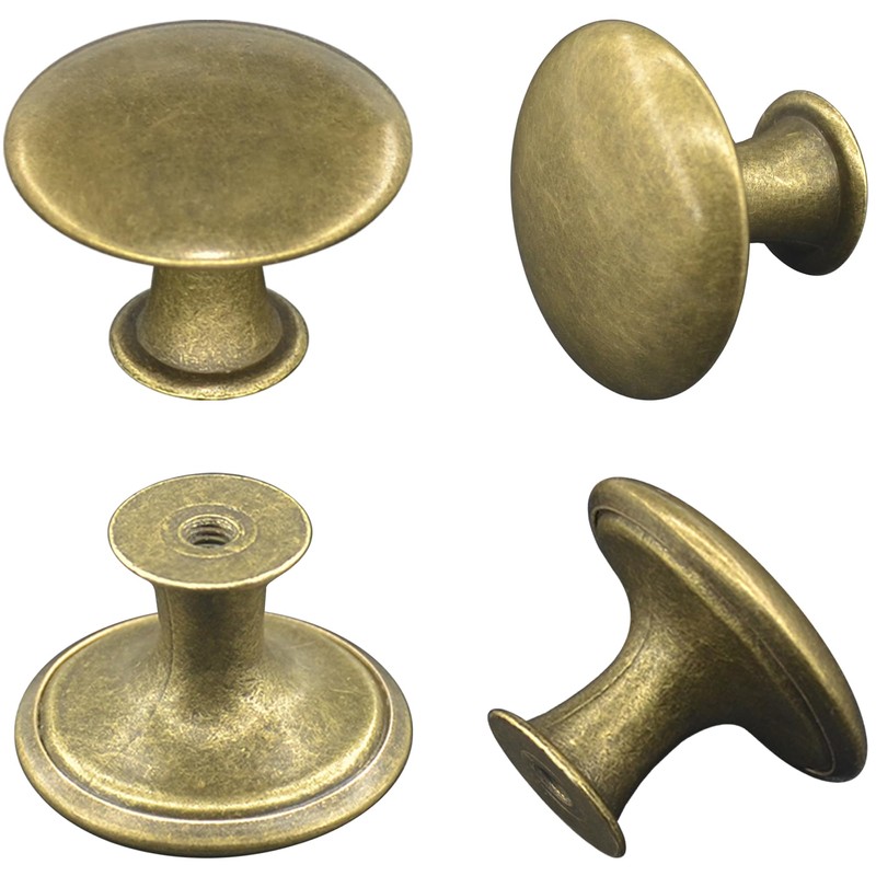 DDHOMIN 12 PCS Round Drawer Knobs Pulls,Cupboard Door Knobs (Bronze)