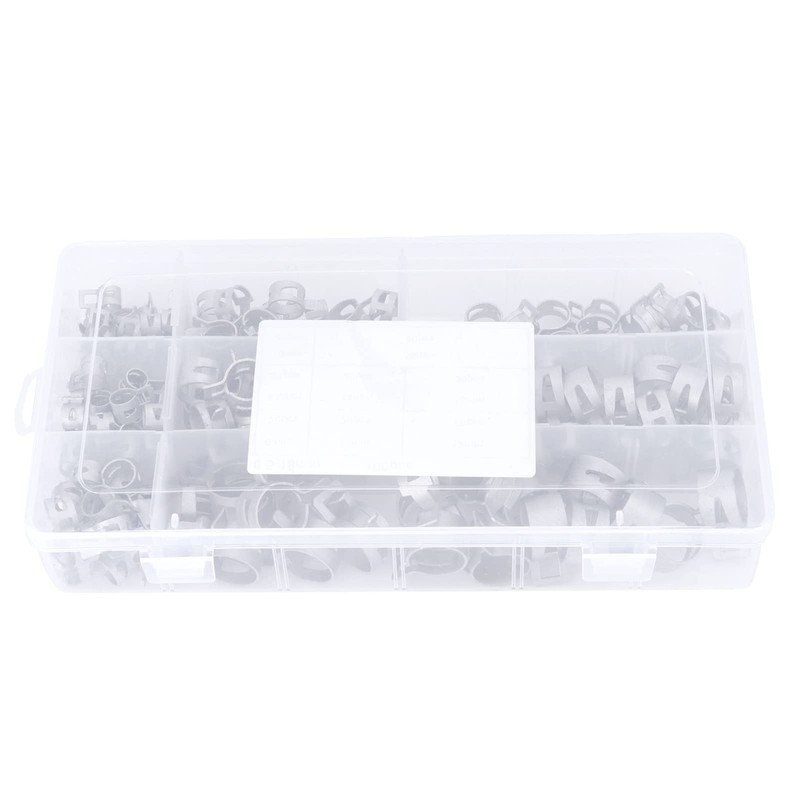 Onewer Hose Clamp Kit, 160 Pcs Hose Clamps Silver 304
