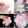 6Pcs Sakura Coaster, BetterJonny Kawaii Coasters for Drinks, Cherry Blossom
