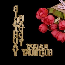 Saiyana Letter Happy Birthday Cutting Dies Stencils Scrapbook Album Card Embossing Craft Die Cut Shapes