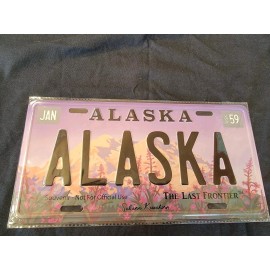 Alaska Metal License Plate Fireweed 6" X 12" Souvenir Novelty Plate