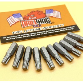 Drill Hog® T-15 Torx Bit T-15 Star Bit T-15 Insert Bit Lifetime Warranty 10 Pack