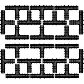 Pack of 20 Hose Connectors for 16 mm Irrigation System, Basicon Irrigation Connection for Hoses for 16 mm Garden Drip Sprinkler Systems, T Piece