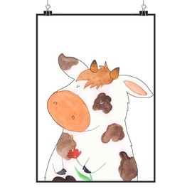 Mr. & Mrs. Panda Poster Kuh Motiv DIN A4 - Geschenk, Handgemaltes Poster, Träume, Wanddeko, Landwirt, Landwirtin, Milch, Hof, Hoftiere, Posterdruck,