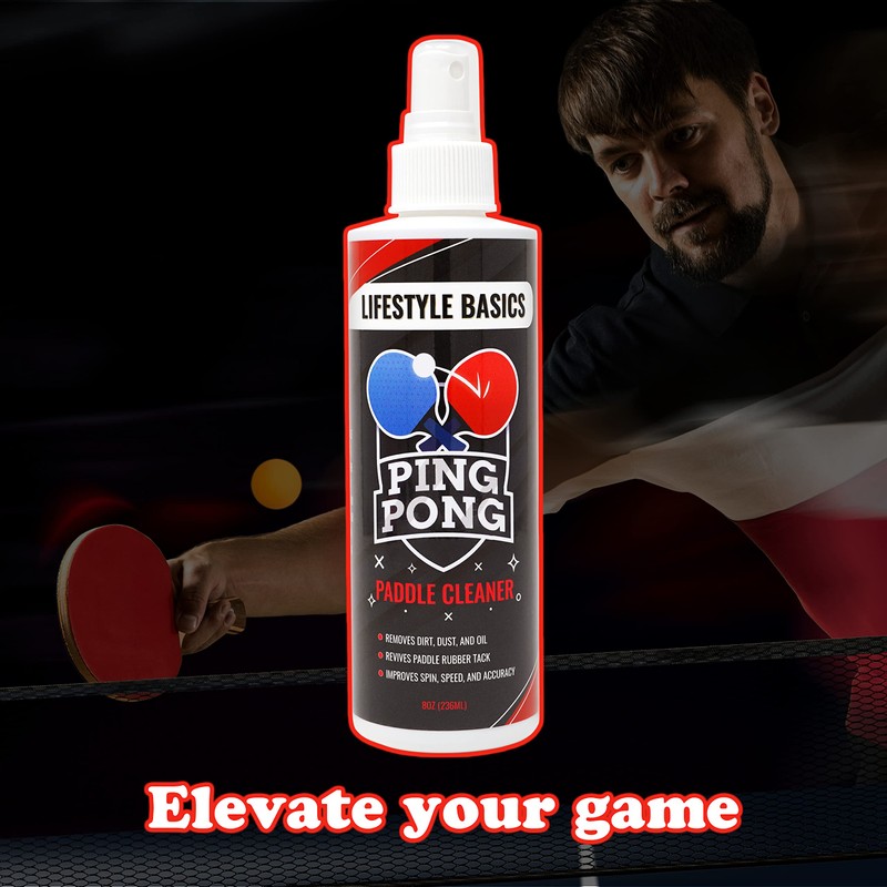Lifestyle Basics Ping Pong Paddle Cleaning Kit 8 Oz -