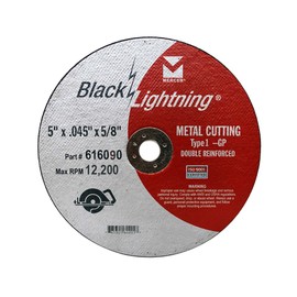 Mercer Industries 616090 - 5" x .045 x 5/8" Type 1 Black Lightning Cut-Off Wheels for Metal (25 pack)