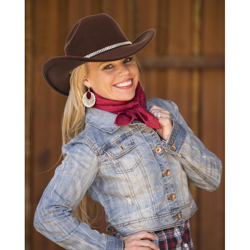 Womens Western Rhinestone Cowboy-Cowgirl Hat Fedora Jazz Hat with Sparkly