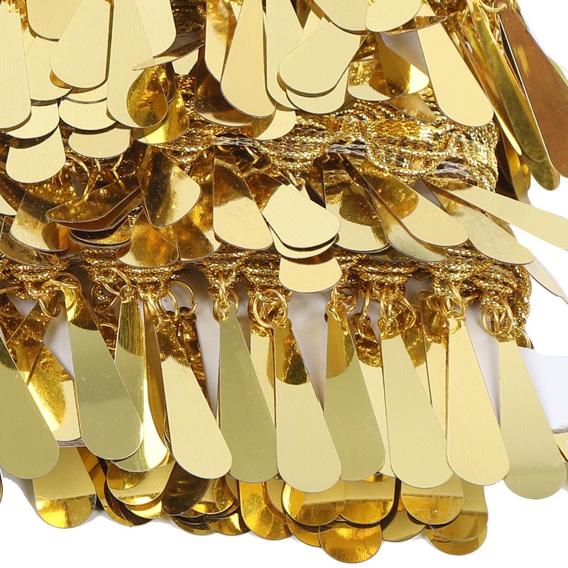 Waist Chain Gold Metal Applique Glitter Elastic Sequin Water Drop