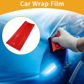 Partuto 1 Pc Universal Car Wrap Film Car Vinyl Wrap Cover Protective PVC Bright Red 20 ft x 59.84 Inch