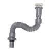 HAOHIZE Flexible Universal Sink Drain Pipe, S-Type, Grey, Plastic +