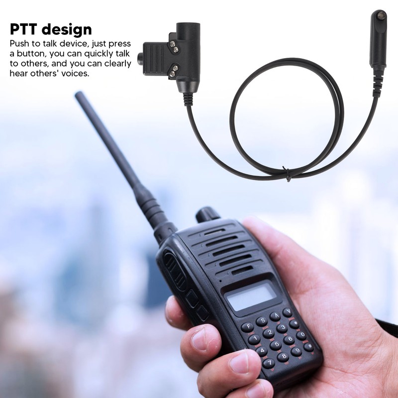 U94 PTT Adapter Cable 35.4in Walkie Talkie Headset Connector Cable