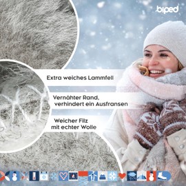 biped z1022 Premium Lambskin Soles with Underside made of Real Wool Felt and Stitched Edge - beige, size: 45 EU