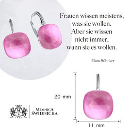 Silver Earrings Exclusive Brand Crystal Designs – High-Quality Silver 925 Earrings for Women in Various Shades and Colours, Sterling Silver, Cubic Zirconia